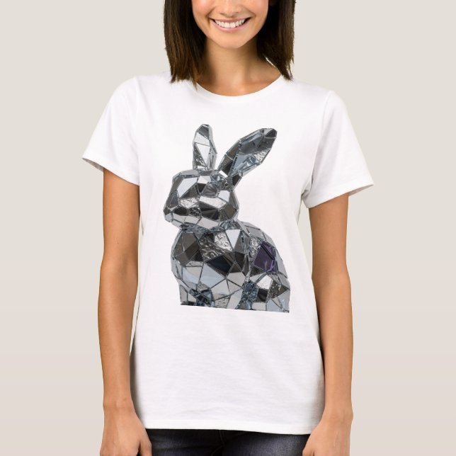 Sharp Silver ABSTRACT ART Graphic Design T-Shirt (Front)