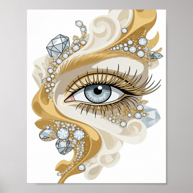 Sharp Silver ABSTRACT ART Modern Design v2 Poster (Front)