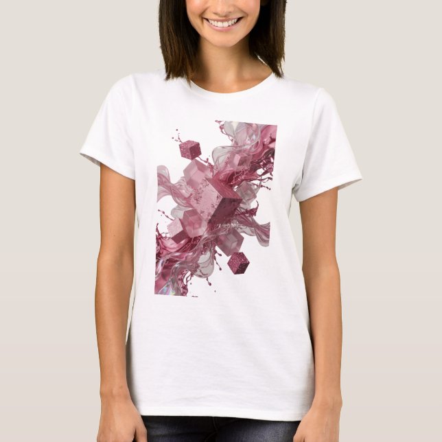 Sharp Silver ABSTRACT ART Statement Tee (Front)