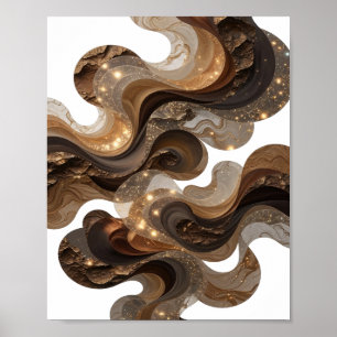 Sharp Silver ABSTRACT ART v2 Poster