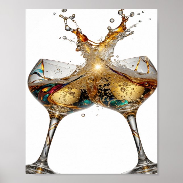 Sharp Silver CHEERS TO GOOD HEALTH 3D Text Art Poster (Front)