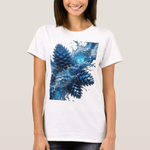 Sharp Silver FROZEN PINE CONES Text Design T-Shirt