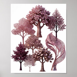 Sharp Silver GEMSTONE TREES Poster