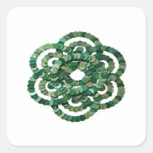 Sharp Silver GREEN SEQUINS Craft Sticker