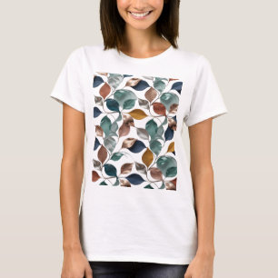 Sharp Silver LEAFY FOLIAGE Statement Design T-Shirt