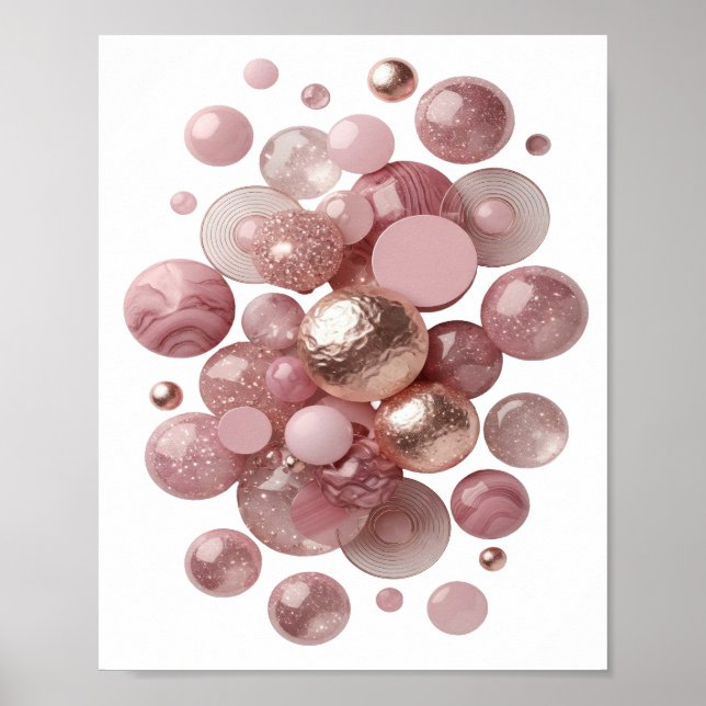 Sharp Silver PINK BALLS AND STARS Poster (Front)