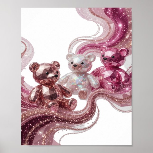 Sharp Silver THREE DIAMOND TEDDIES Print (Front)