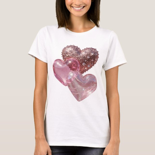 Sharp Silver THREE HEARTS Graphic Tee (Front)
