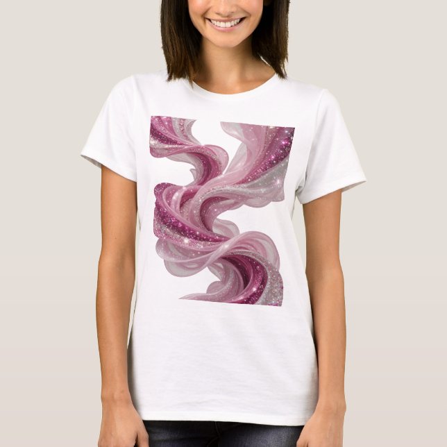 Sharp Silver WAVE Design T-Shirt (Front)