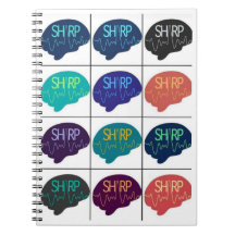 SHARP Spiral Notebook Multi Colour Brains