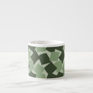 Sharp Start: Abstract Geometric Vintage Sage Espresso Cup