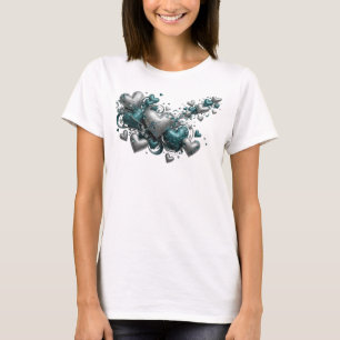 Sharp Teal ABSTRACT ART Design T-Shirt