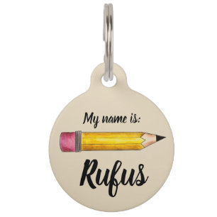 Sharp Yellow #2 Pencil School Teacher Writer Pet Tag