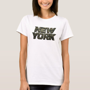 Sharp Yellow NEW YORK Print T-Shirt