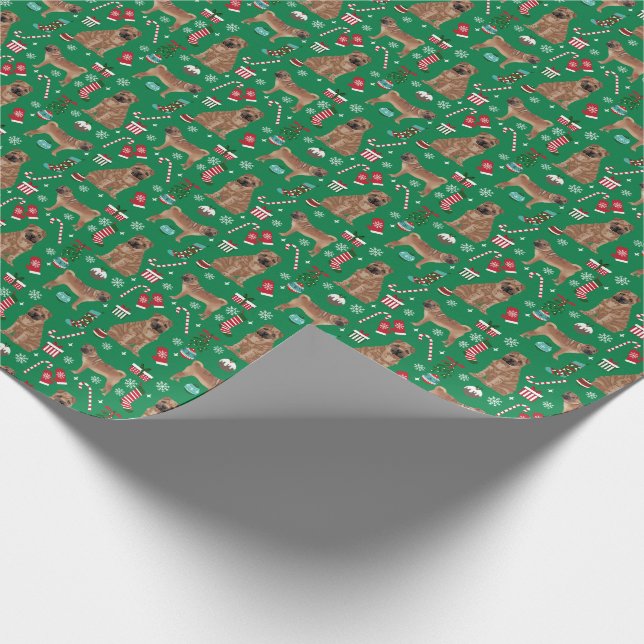 Sharpei Christmas Dog wrapping paper (Corner)