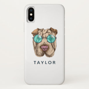 Sharpei In Sunglasses Add Your Name iPhone X Case