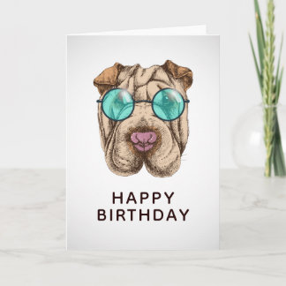 Sharpei In Sunglasses | Add Your Text Card