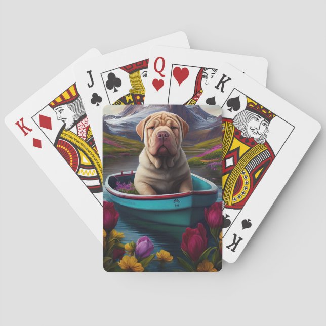 Sharpei on a Paddle: A Scenic Adventure Playing Cards (Back)