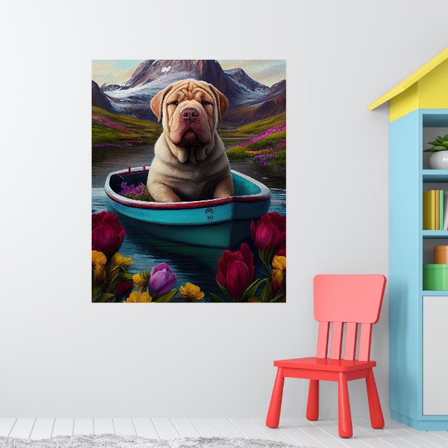 Sharpei on a Paddle: A Scenic Adventure Poster (Nursery 1)