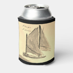  Sharpie Schooner Sailboat  - Beverage Can Cooler