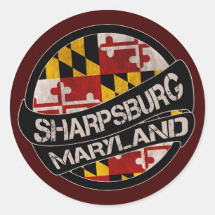 Sharpsburg Maryland flag grunge stickers