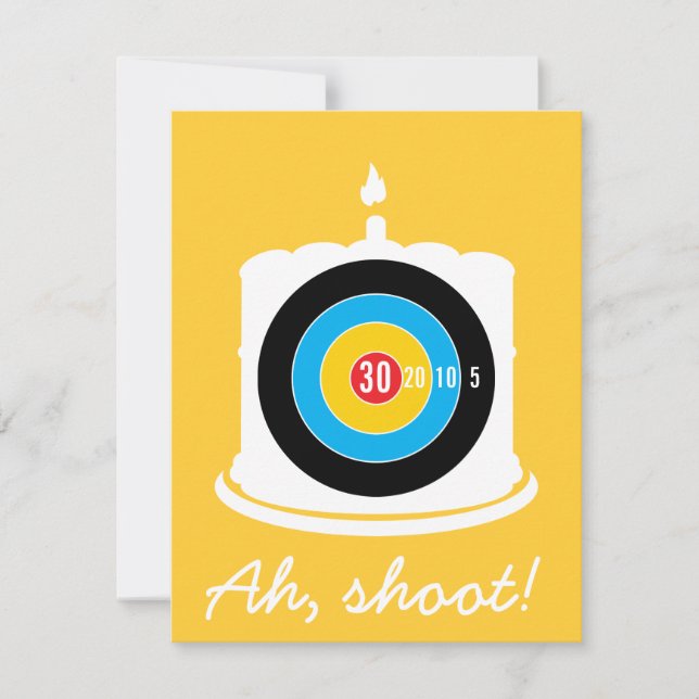 Sharpshooter 30th Birthday - Ah Shoot! Invitation (Front)