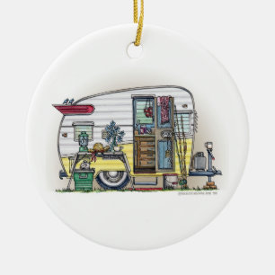 Shasta Camper Trailer RV Ceramic Ornament