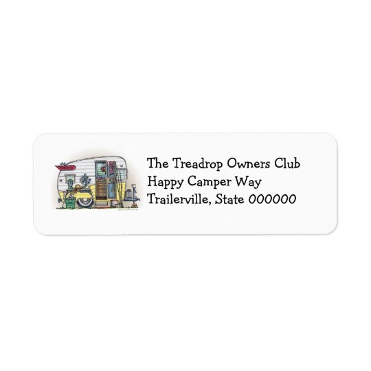 Shasta Camper Trailer RV Return Address Label