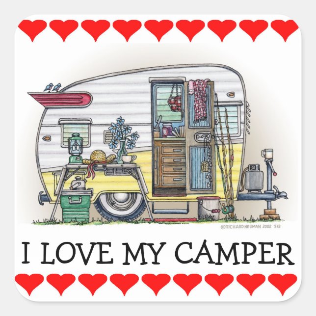 Shasta Camper Trailer RV Square Sticker (Front)