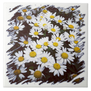 Shasta Daisies Photograph Ceramic Tile