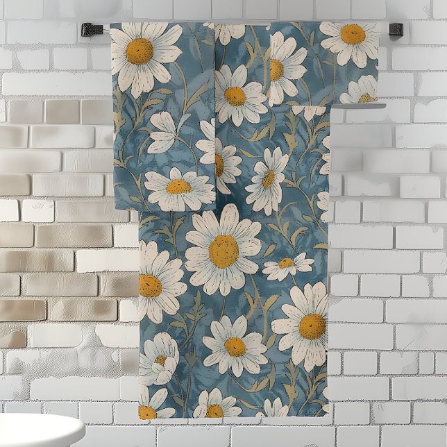 Shasta Daisy Art Nouveau Bath Towel Set (Creator Uploaded)