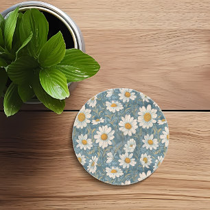 Shasta Daisy Art Nouveau Coaster