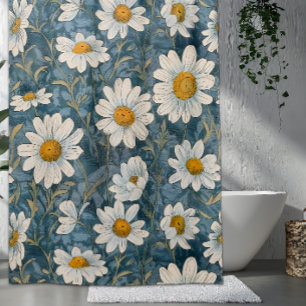 Shasta Daisy Art Nouveau Shower Curtain