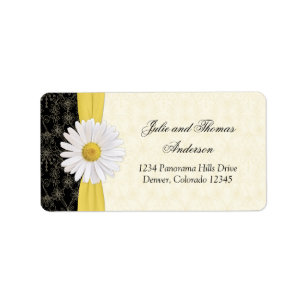 Shasta Daisy Floral Wedding Address Labels