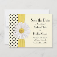 Shasta Daisy Polka Dot Save the Date Announcement