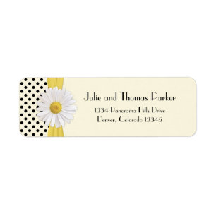 Shasta Daisy Polka Dot Wedding Return Address Return Address Label