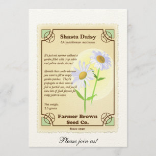 Shasta Daisy Seed Packet Invitation
