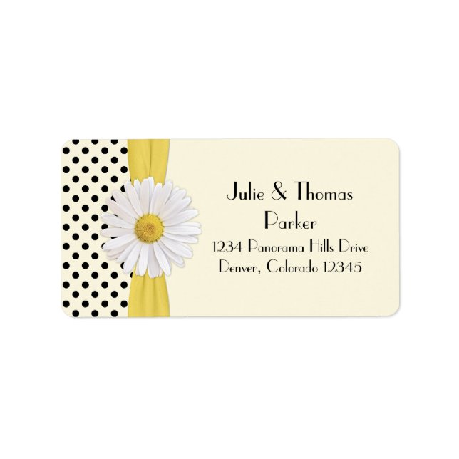 Shasta Daisy Wedding Address Labels (Front)