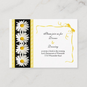 Shasta Daisy Wedding Reception Card
