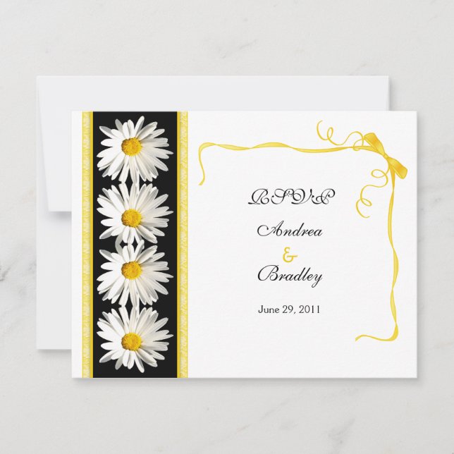 Shasta Daisy Wedding Response Card (Front)