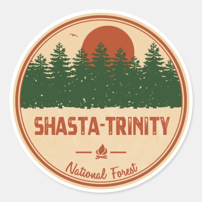 Shasta-Trinity National Forest Classic Round Sticker (Front)