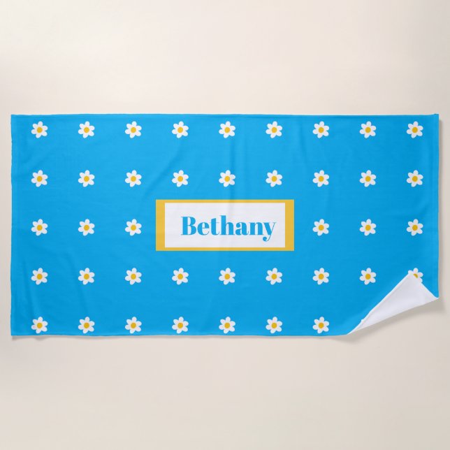 Shastas in Bloom Beach Towel (Front)