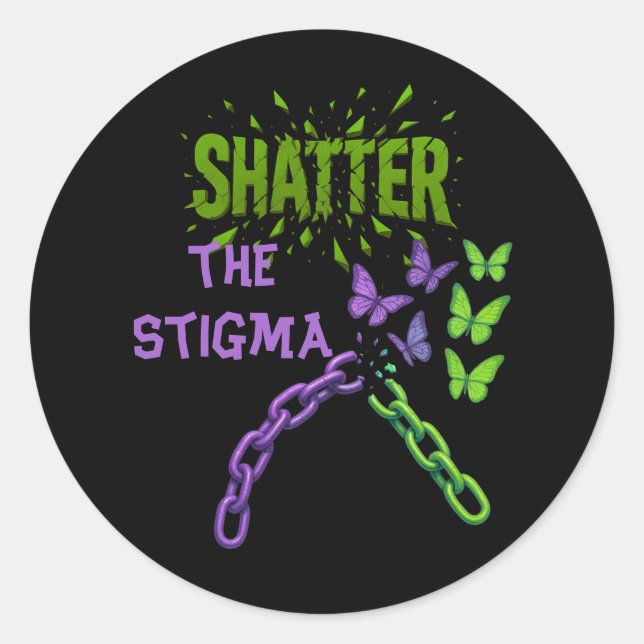 Shatter the Stigma - Mental Health Classic Round Sticker (Front)