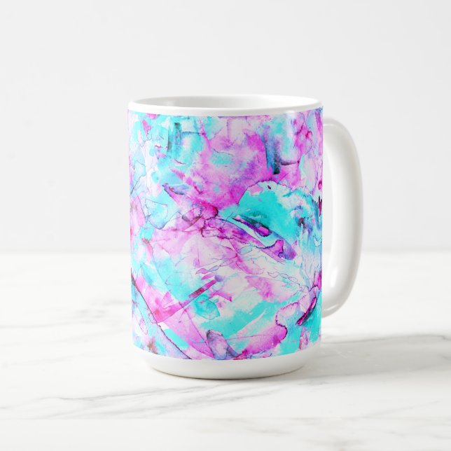 Shattered Blossom A colourful light design Coffee Mug (Front Right)