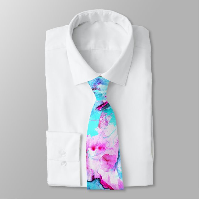 Shattered Blossom A colourful light design Tie (Tied)