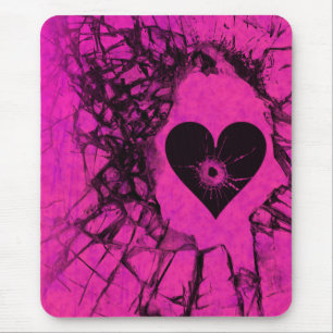 Shattered Broken Heart Gothic Mousepad