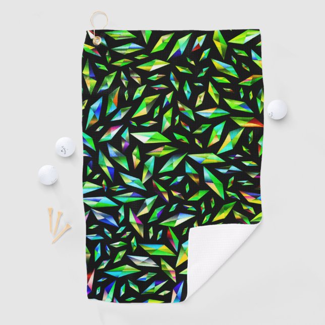 Shattered Colour Green Golf Towel (InSitu)
