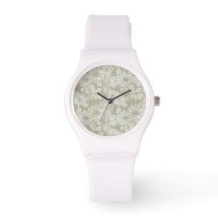 Shattered Daisy Textured Pattern in Coffee Cream Watch