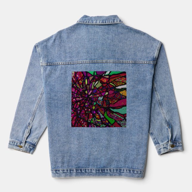 Shattered Flower Denim Jacket (Back)