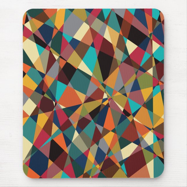 Shattered Geometric Mid Century Modern Abstract Mouse Pad (Front)